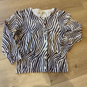 Crop brown zebra cardigan